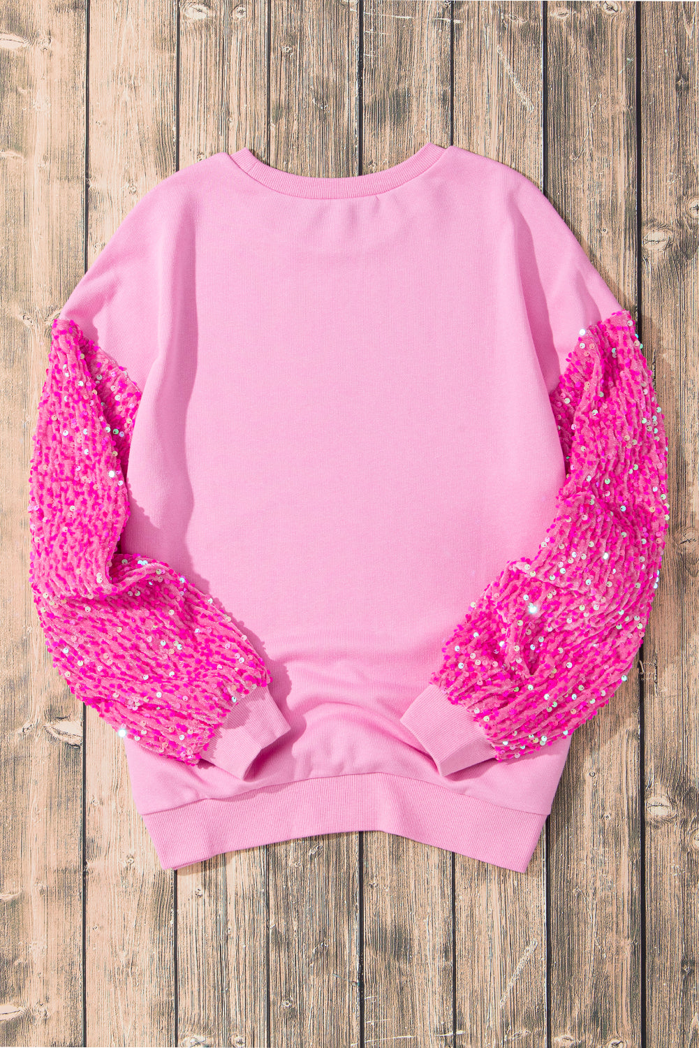 Women Valentine’s Day Sequin Heart Long Sleeve Sweatshirt