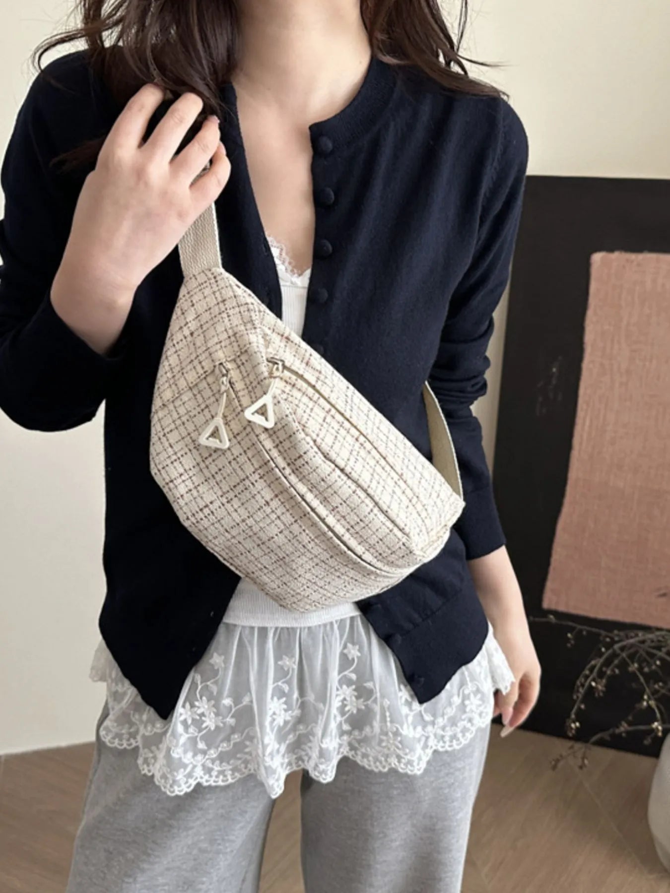 Plaid Pattern Crossbody Bag Trendsi