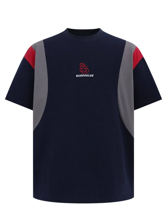Men's Round Neck Color Block T-Shirt Trendsi