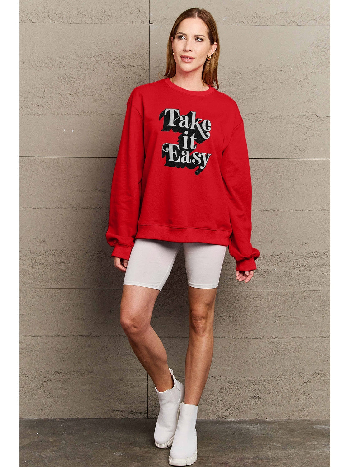 Simply Love Full Size TAKE IT EASY Graphic Sweatshirt NicholesGifts