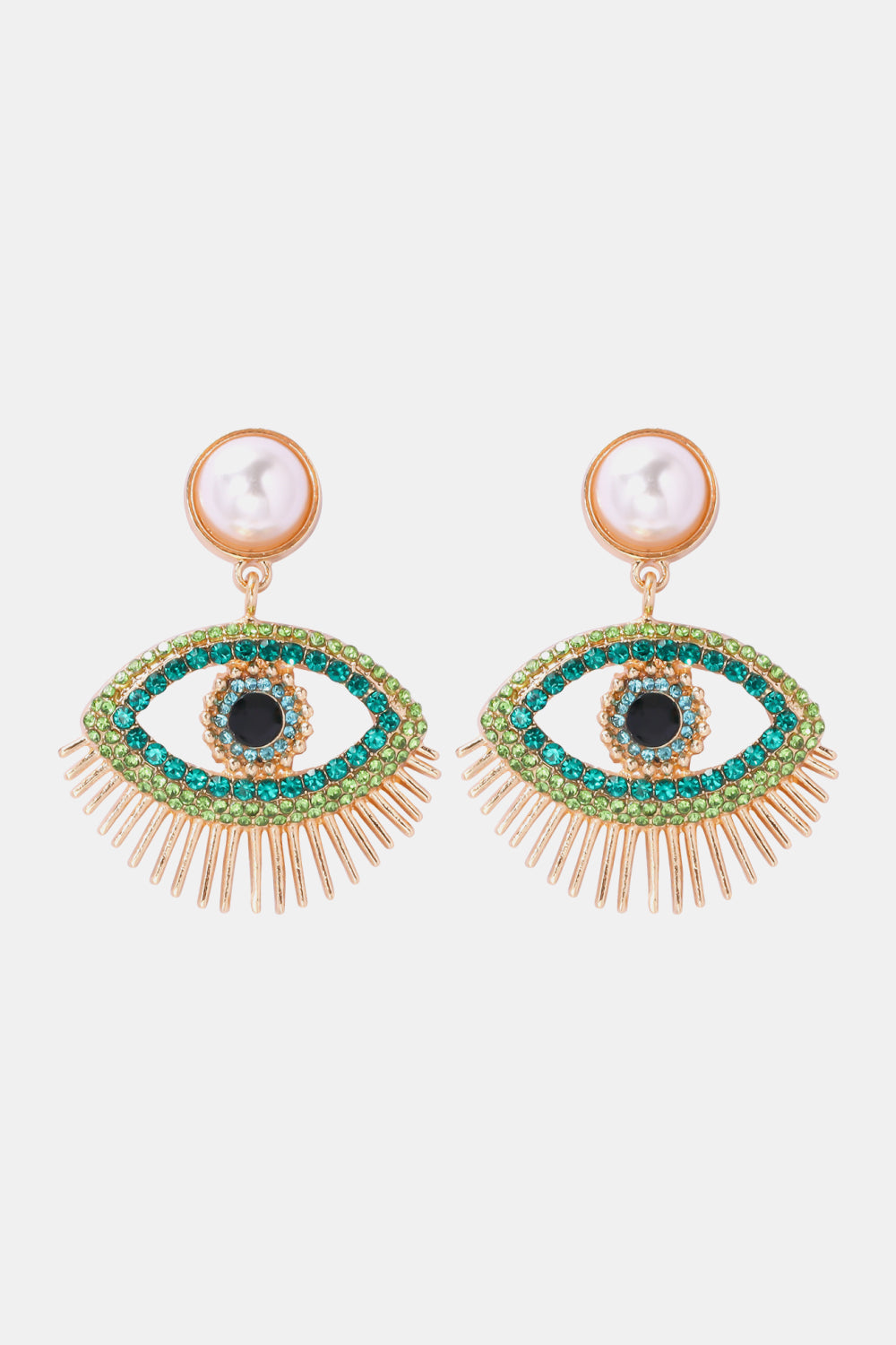 Women Evil Eye Shape Rhinestone Zinc Alloy Synthetic Dangle Halloween Earrings NicholesGifts
