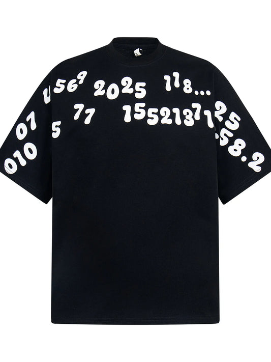 Men's Number Print Short Sleeve Oversized T-Shirt Trendsi