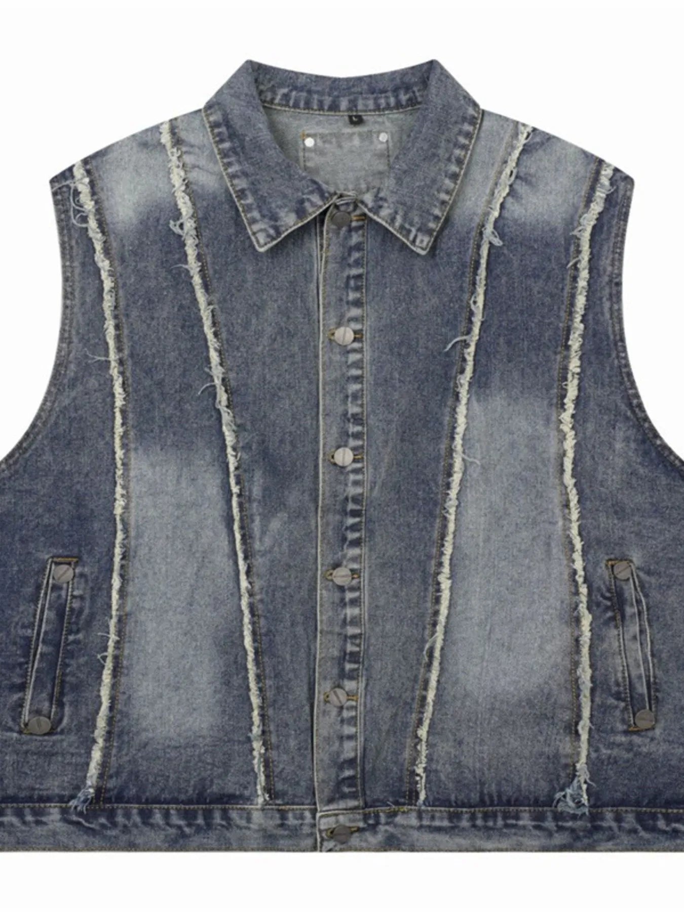 Men's Button Up Sleeveless Denim Jacket Trendsi