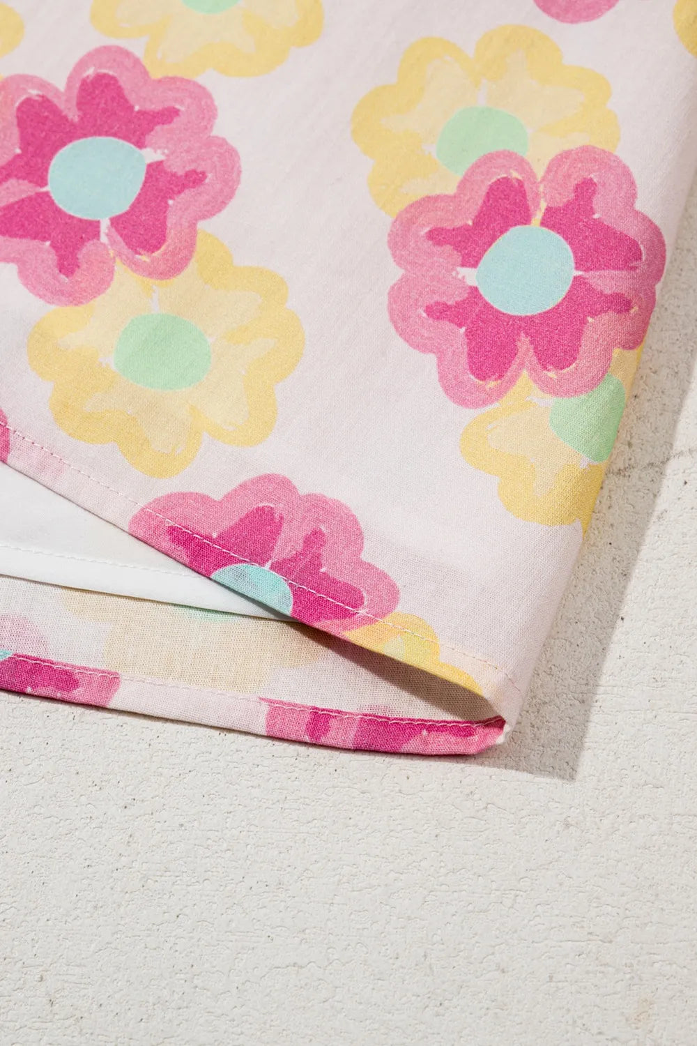 Floral Square Neck Puff Sleeve Pleated Flared Midi Dress Trendsi