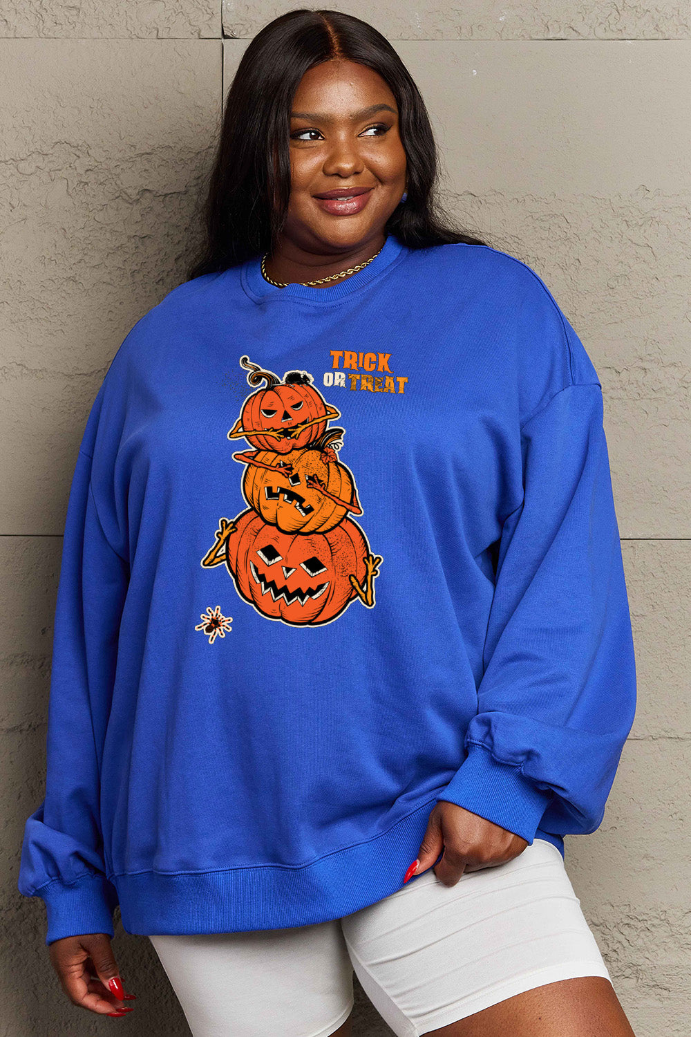 Simply Love Full Size TRICK OR TREAT Graphic Sweatshirt NicholesGifts