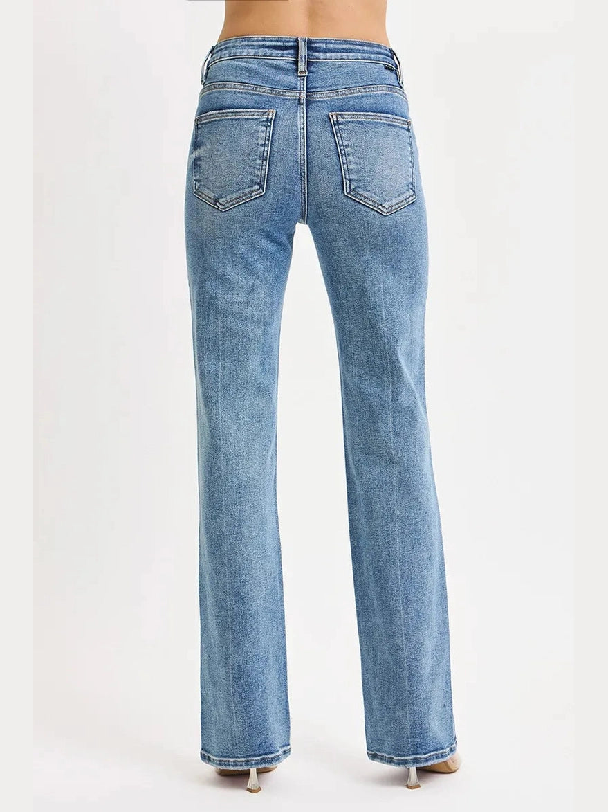 RISEN Full Size Tummy Control High Rise Straight Jeans Plus Size NicholesGifts