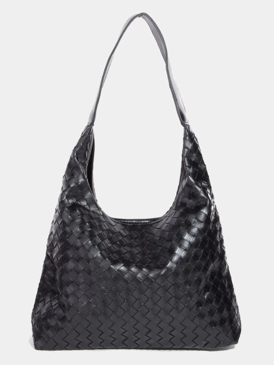 Fame Woven Faux Leather Tote Bag