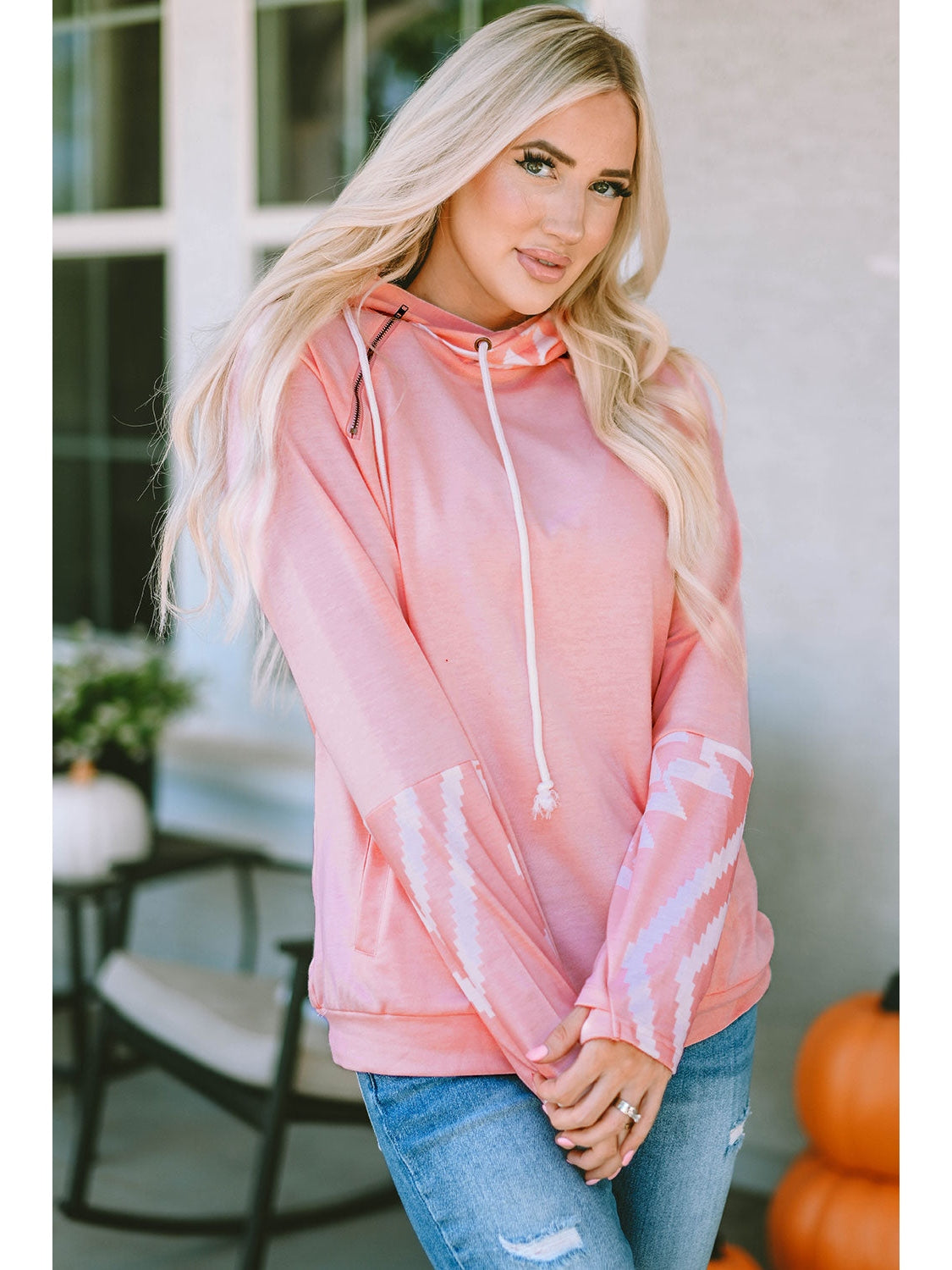 NicholesGifts Women Printed Long Sleeve Hoodie with Pocket