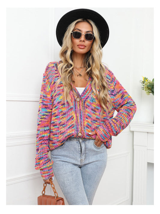 Women V-Neck Long Sleeve Cardigan