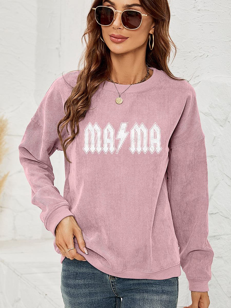 MAMA Graphic Dropped Shoulder Sweatshirt NicholesGifts