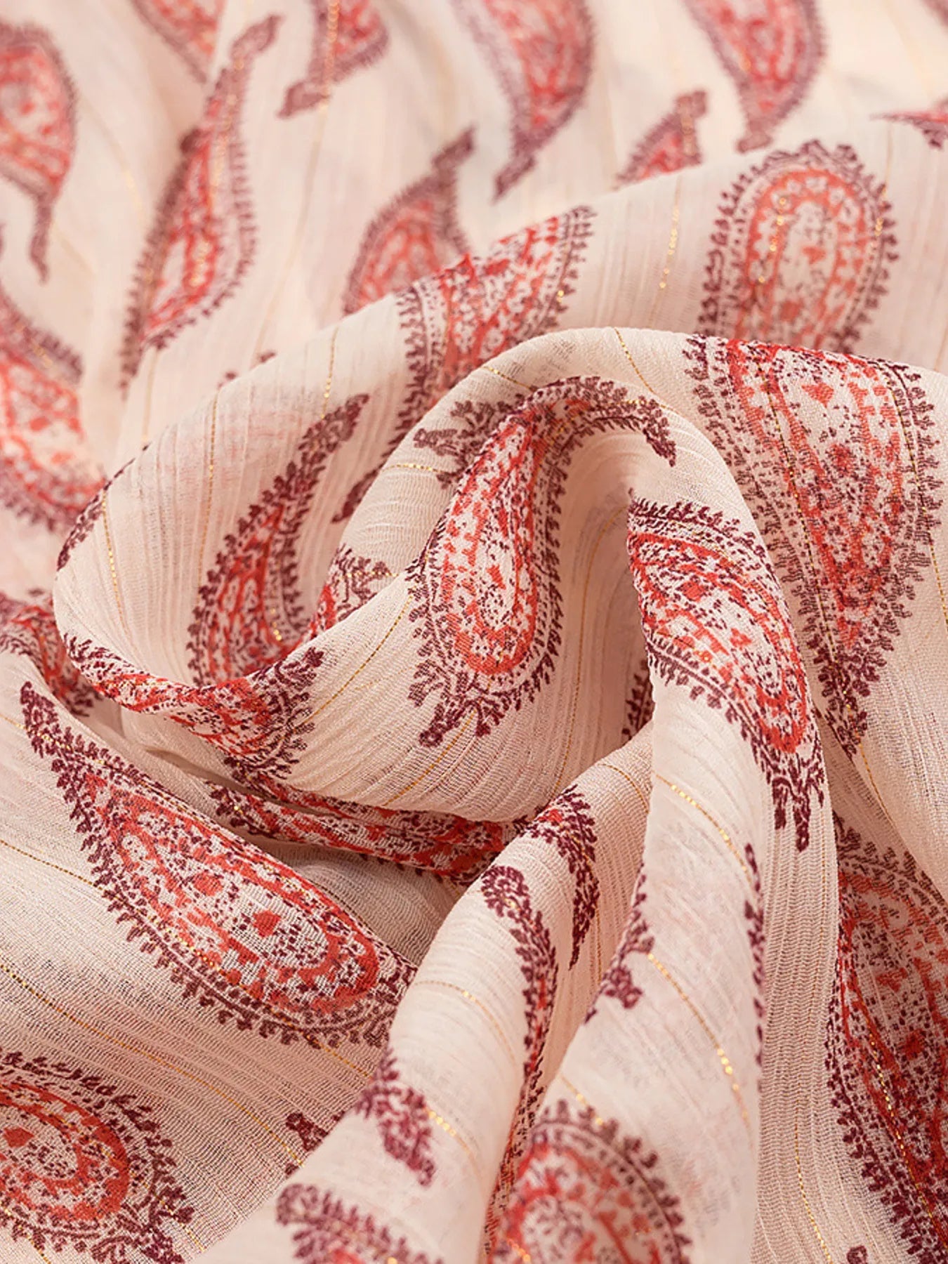 Women Paisley Print Frill Tie Neck Long Sleeve Blouse NicholesGifts