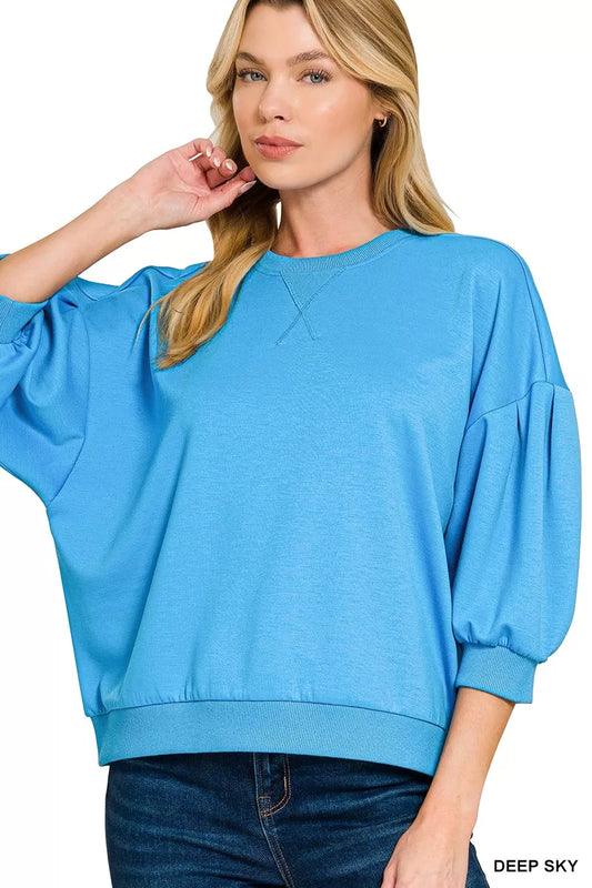 Zenana Scuba Dolman Sleeve Sweatshirt nicholesgifts