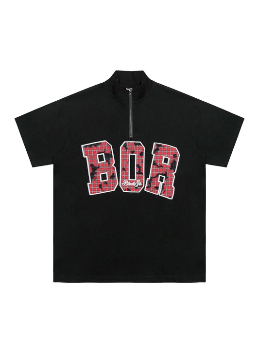 Men's Half-Zip Short Sleeve T-Shirt Trendsi