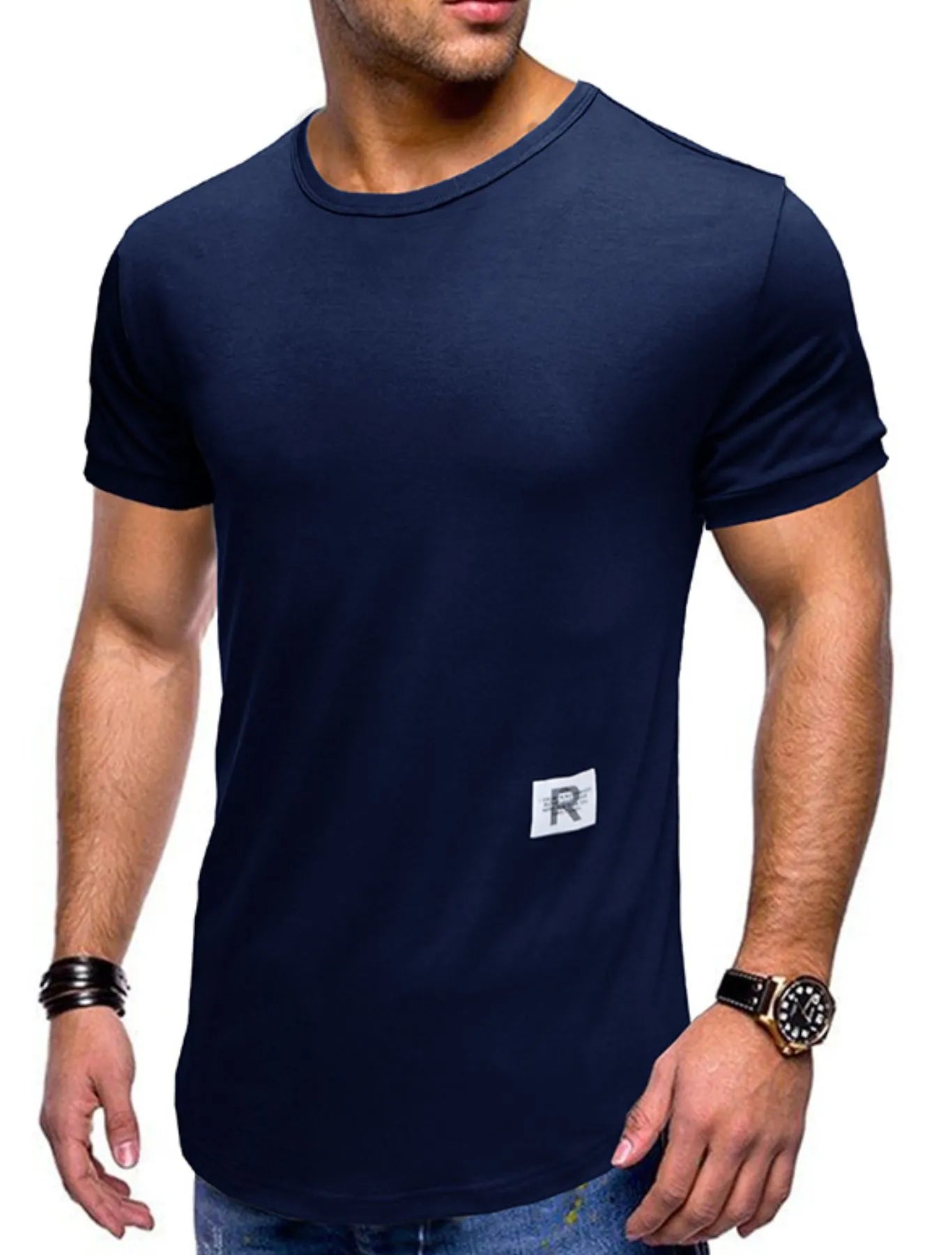 Men's Crew Neck Solid Color Basic T-Shirt NicholesGifts