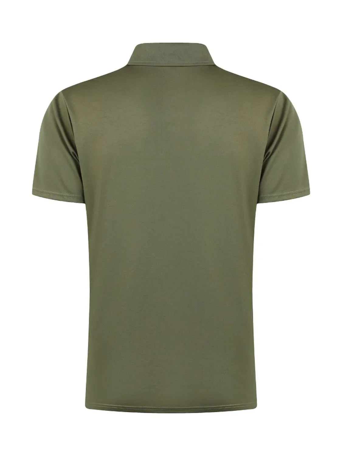 Men's Full Size Zip Collar Short Sleeve Polo Plus Size Trendsi