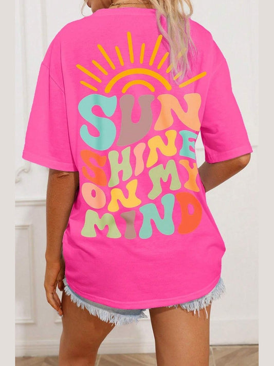 SUN SHINE ON MY MIND Round Neck T-Shirt