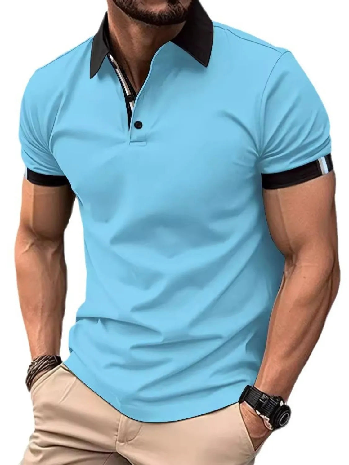 Men's Full Size Collared Neck Short Sleeve Polo Plus Size NicholesGifts