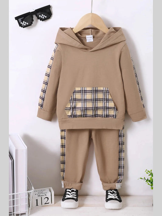 Children's Plaid Hoodie and pants Set nicholesgifts