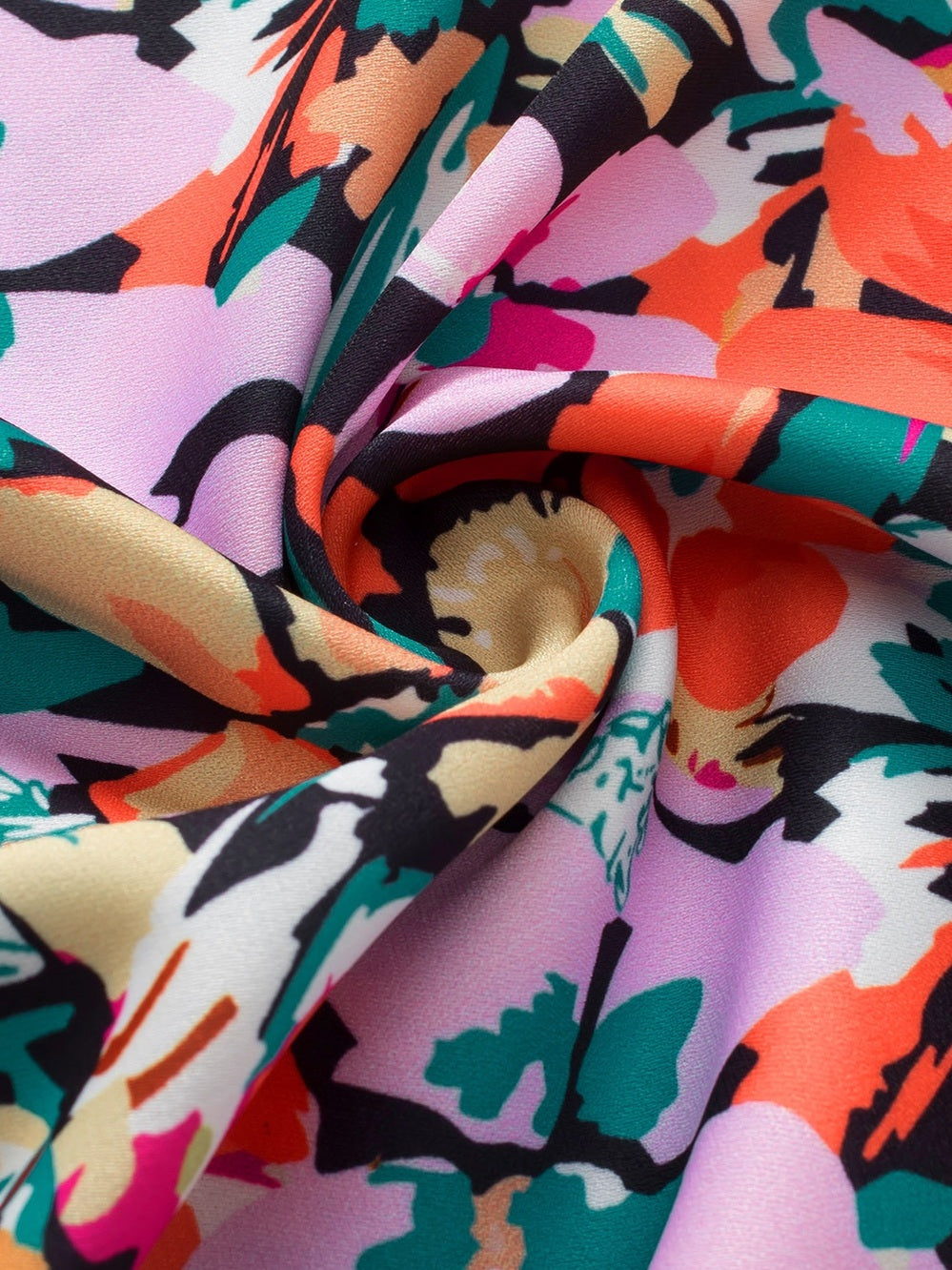 Women Ruffled Printed V-Neck Cap Sleeve Blouse