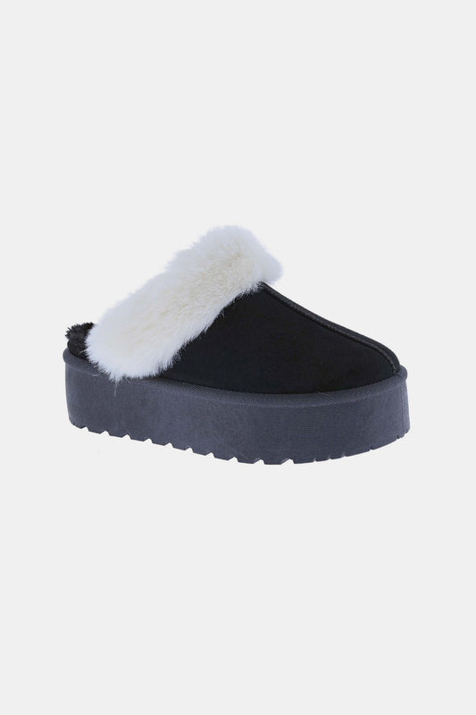Women Weeboo Thick Bottom Fur Trim Snow Slippers NicholesGifts