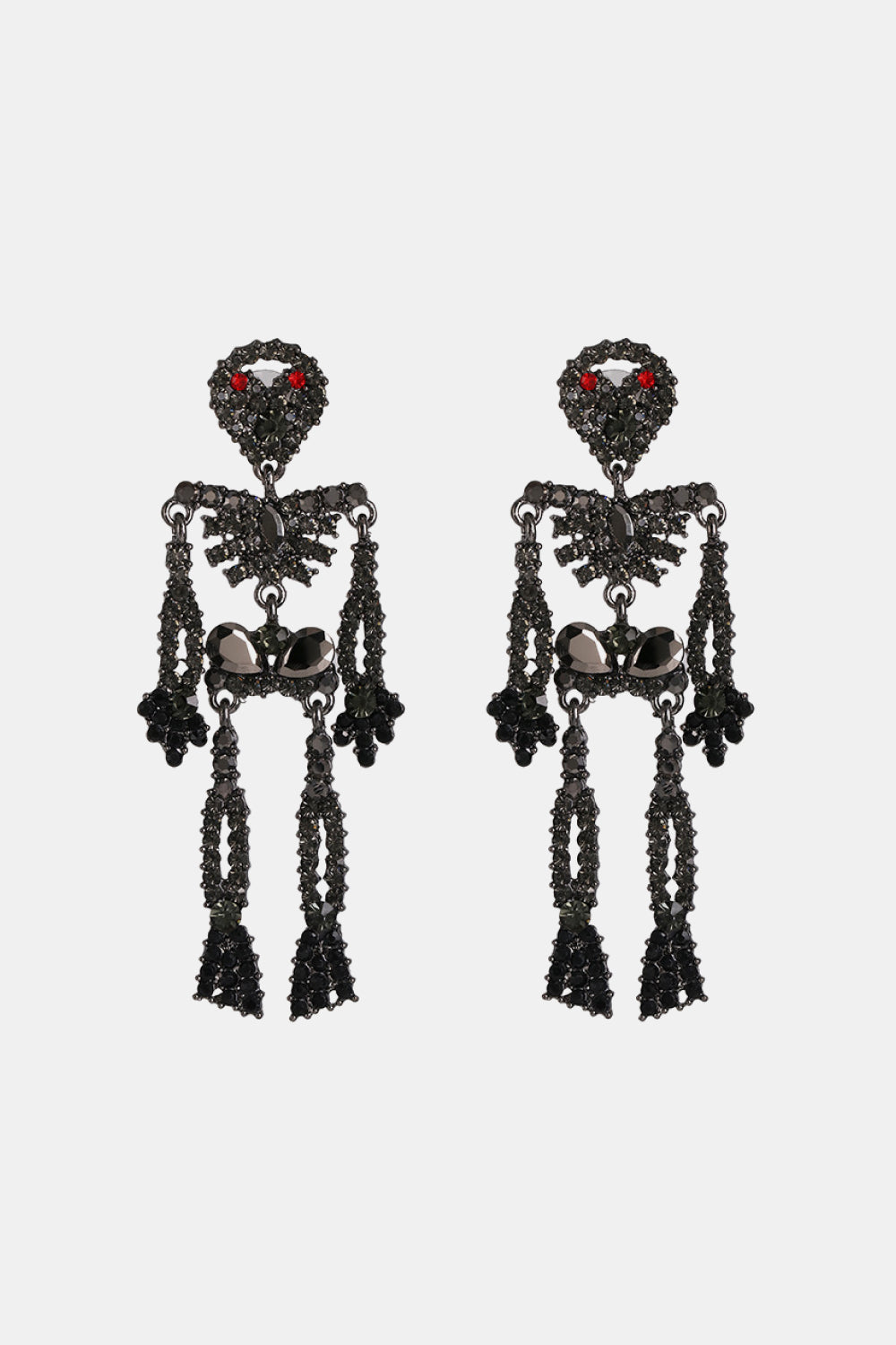 Skeleton Shape Glass Stone Dangle Earrings NicholesGifts