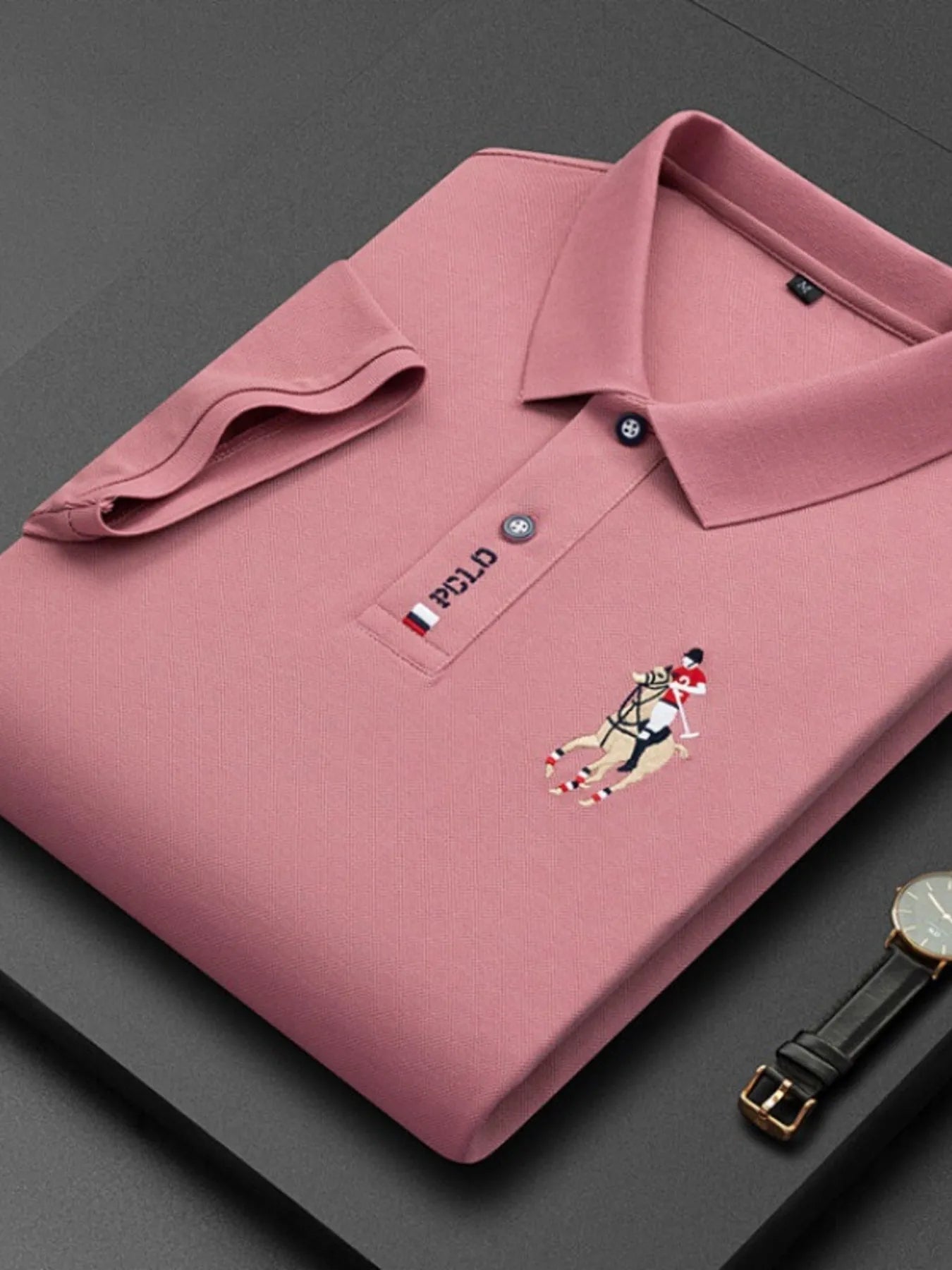 Men's Plus Size Short Sleeve Collared Neck Polo