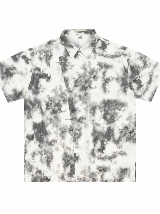 Men's Tie-Dye Print Short Sleeve Shirt NicholesGifts