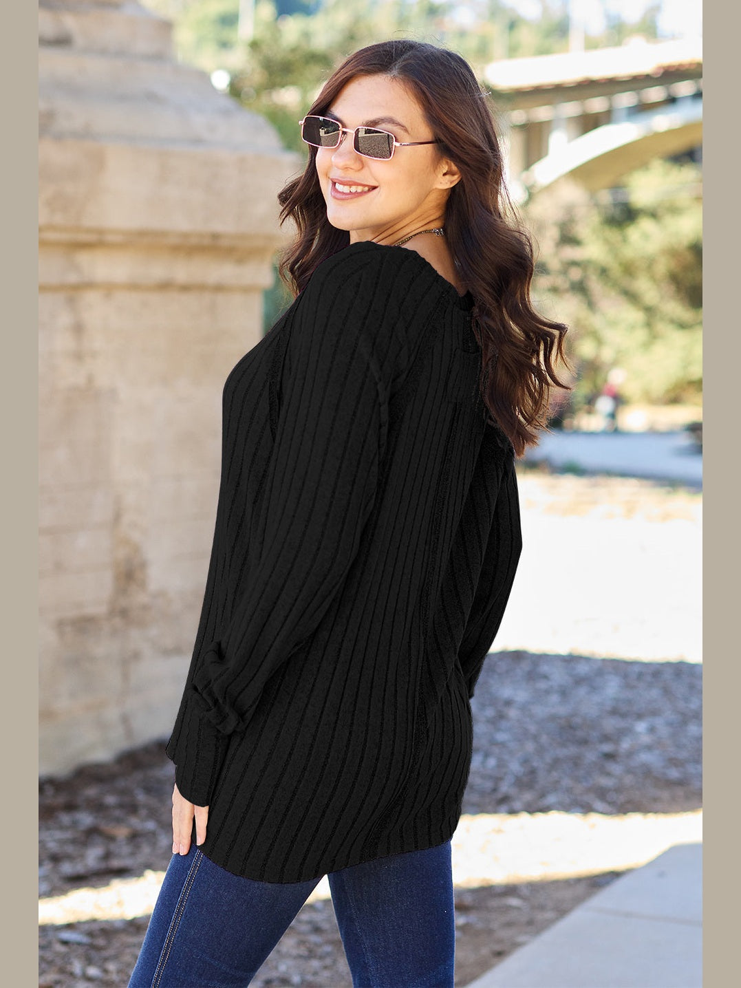 Basic Bae Full Size Ribbed Round Neck Long Sleeve Knit Top nicholesgifts