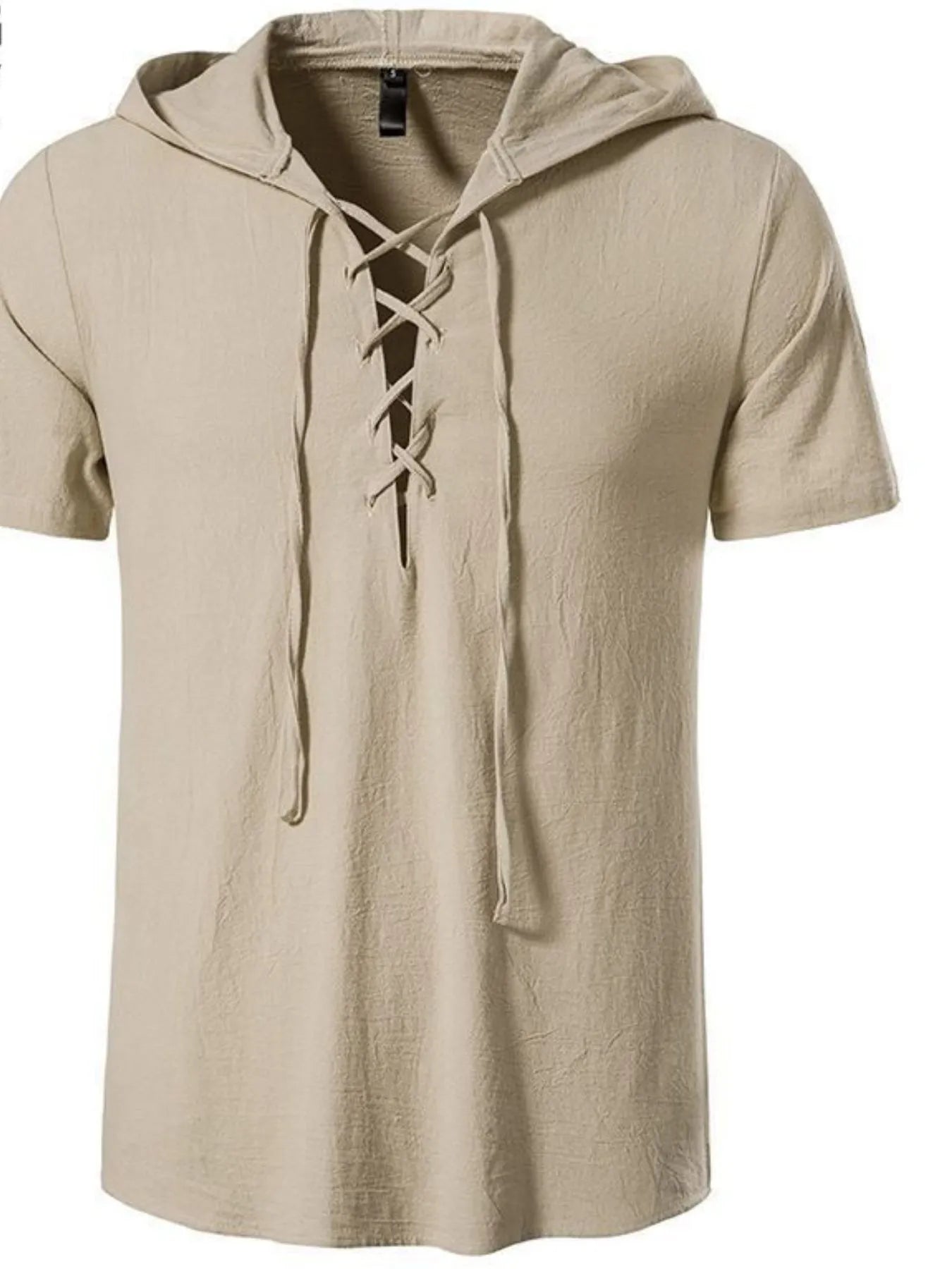 Men's Full Size Casual Lace-Up Hooded Top Plus Size Trendsi