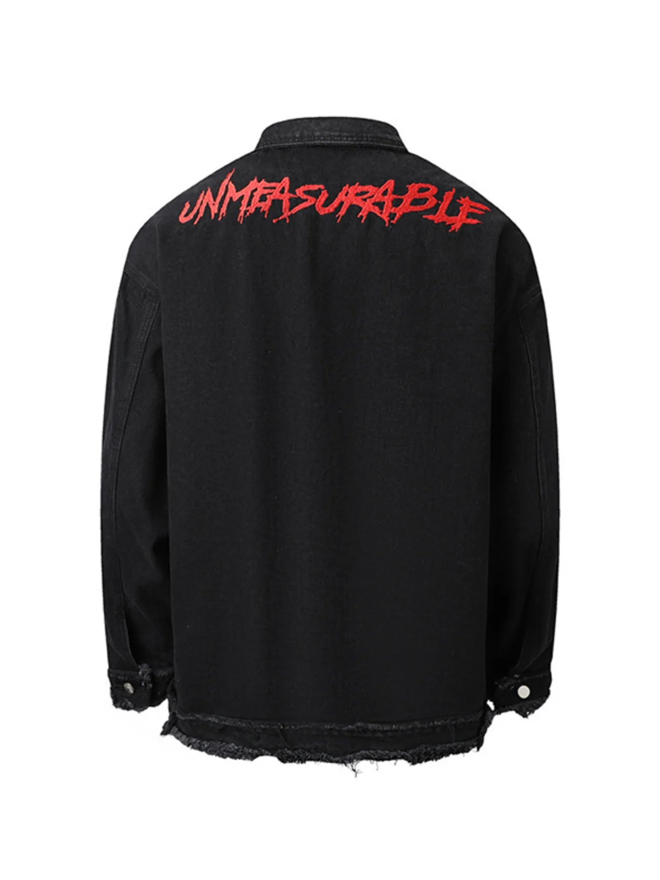 Men's Raw Hem Long Sleeve Denim Jacket Trendsi