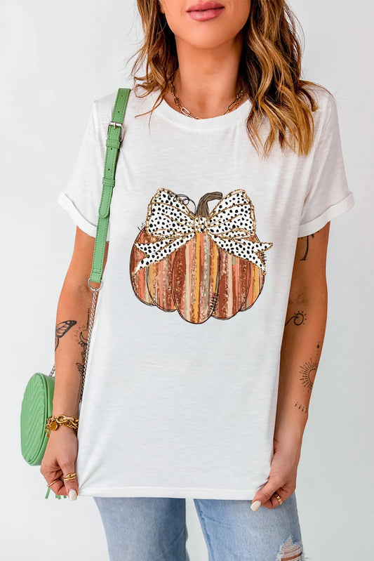 Full Size Pumpkin Round Neck Short Sleeve T-Shirt Trendsi