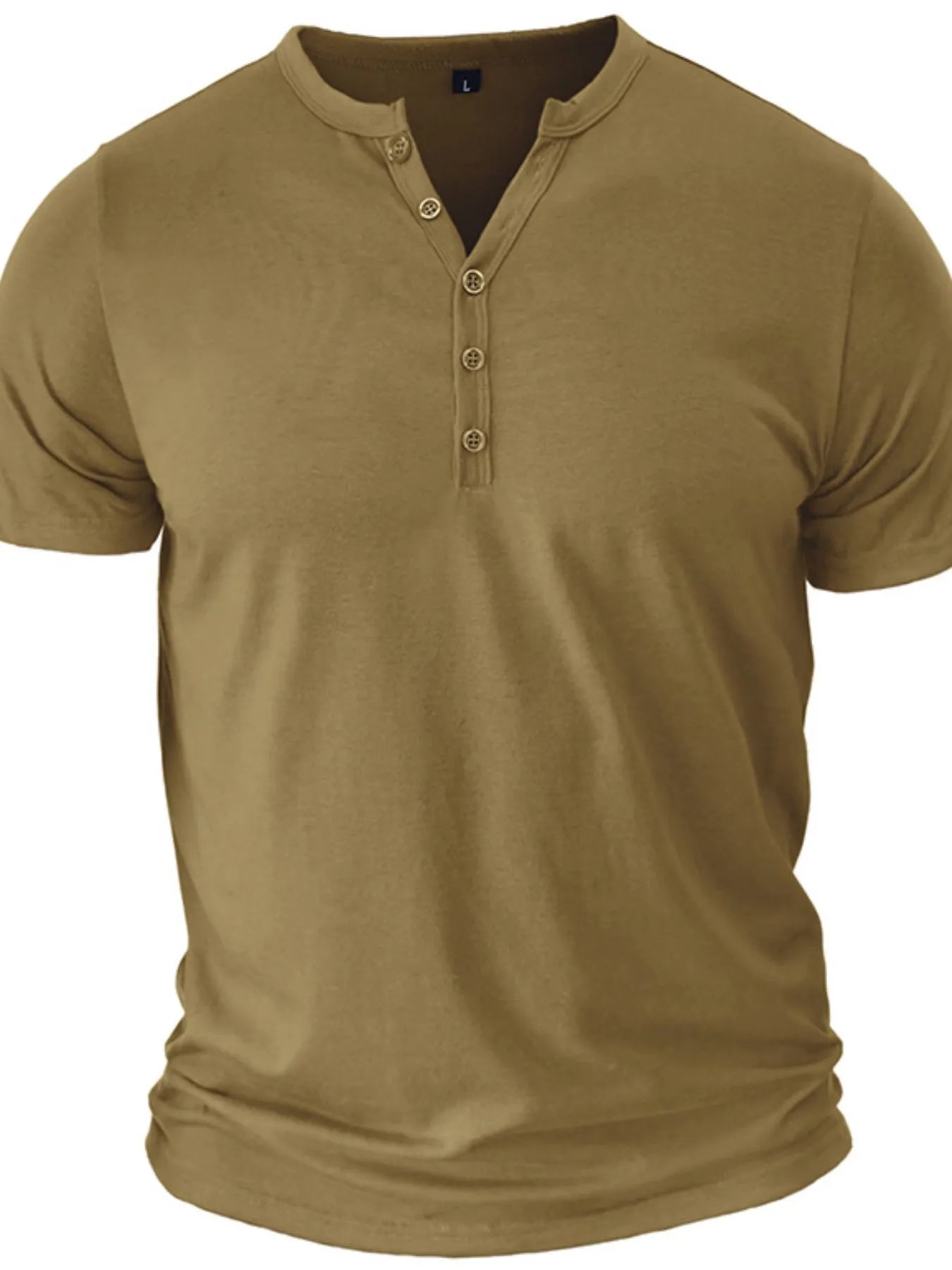 Men's Full Size Casual Henley Short Sleeve Polo Shirt Plus Size