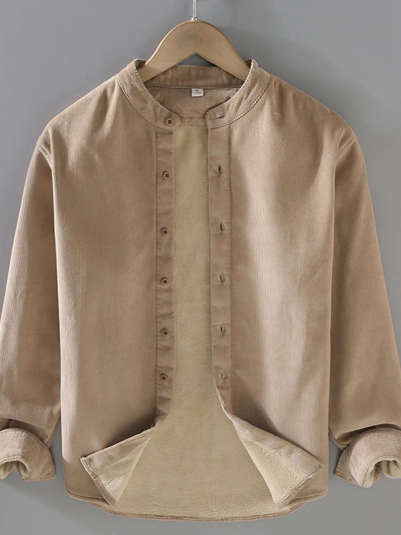 Men's Plus Size Button Up Long Sleeve Jacket