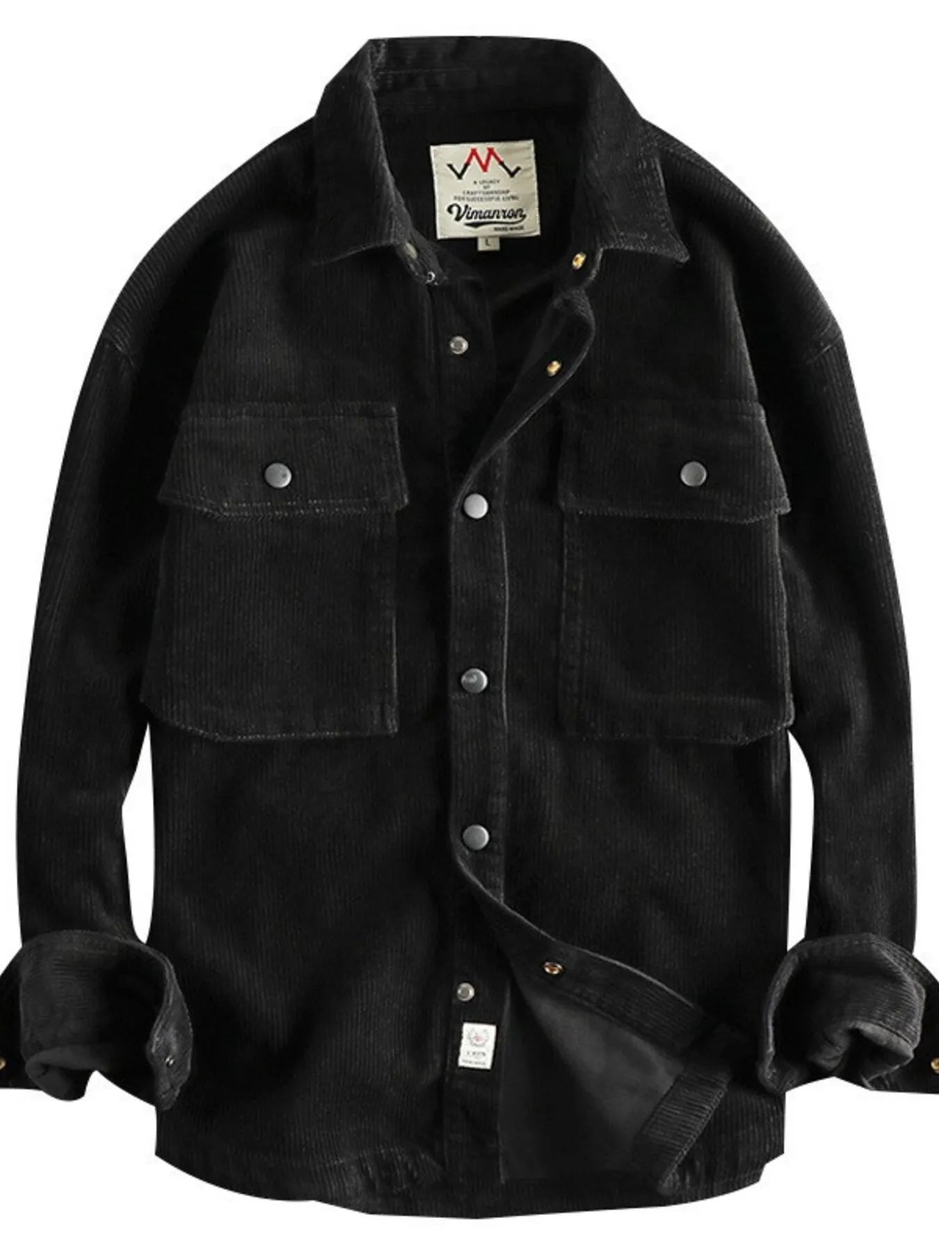 Men's Plus Size Corduroy Button Up Long Sleeve Jacket Trendsi