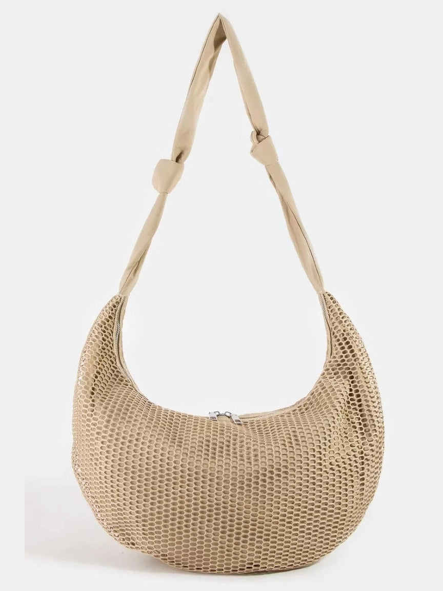 Fame Textured Mesh Knot Shoulder Bag nicholesgifts