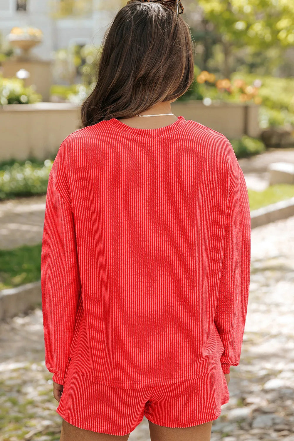MERRY CHRISTMAS Round Neck Long Sleeve Top and Shorts Set NicholesGifts