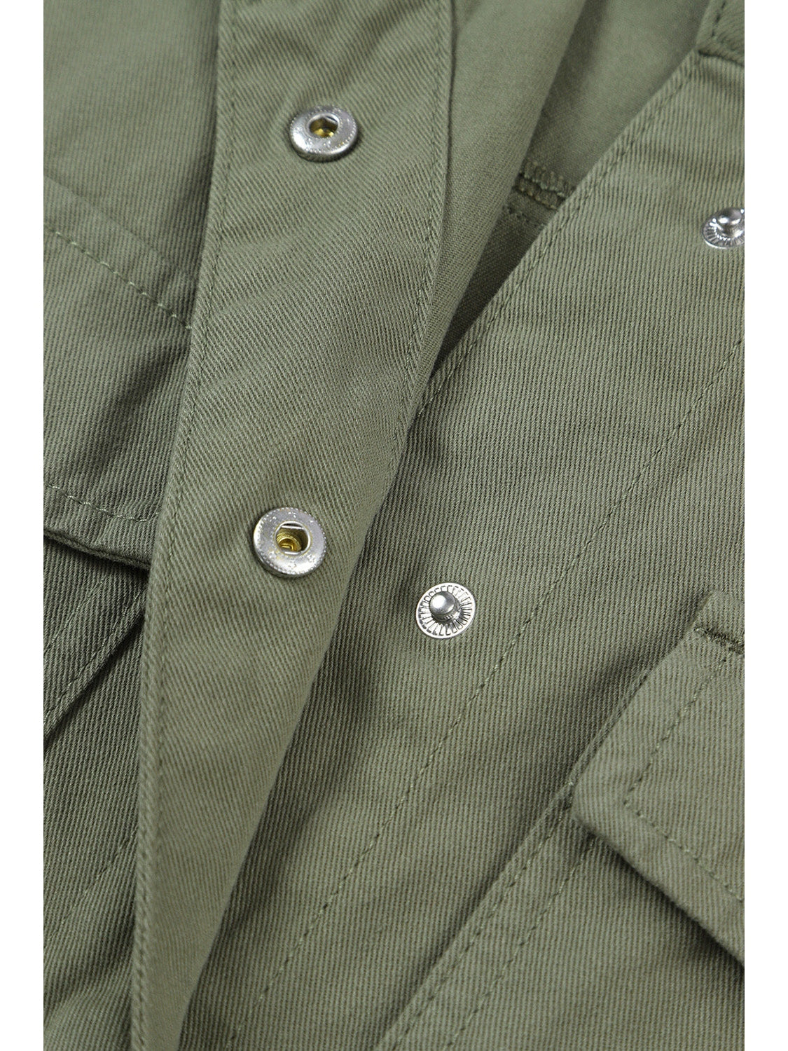 Drawstring Snap Down Dropped Shoulder Denim Jacket