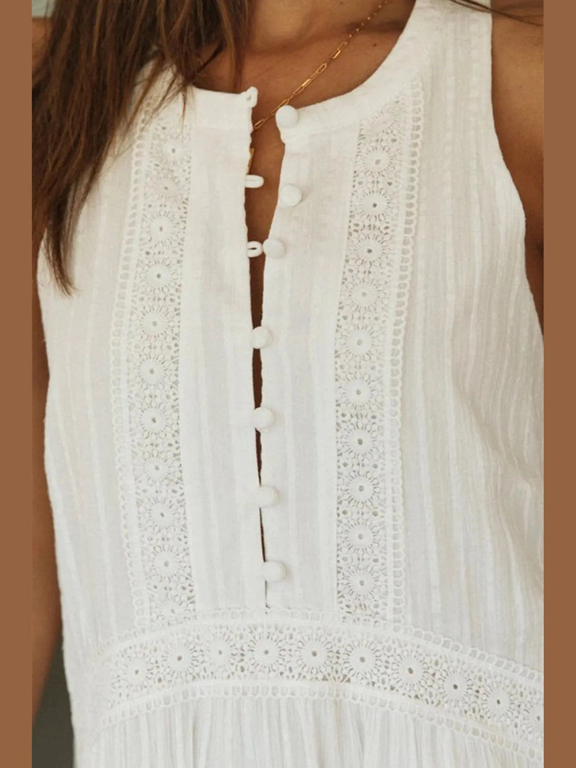 Half Button Sleeveless Mini Dress Trendsi