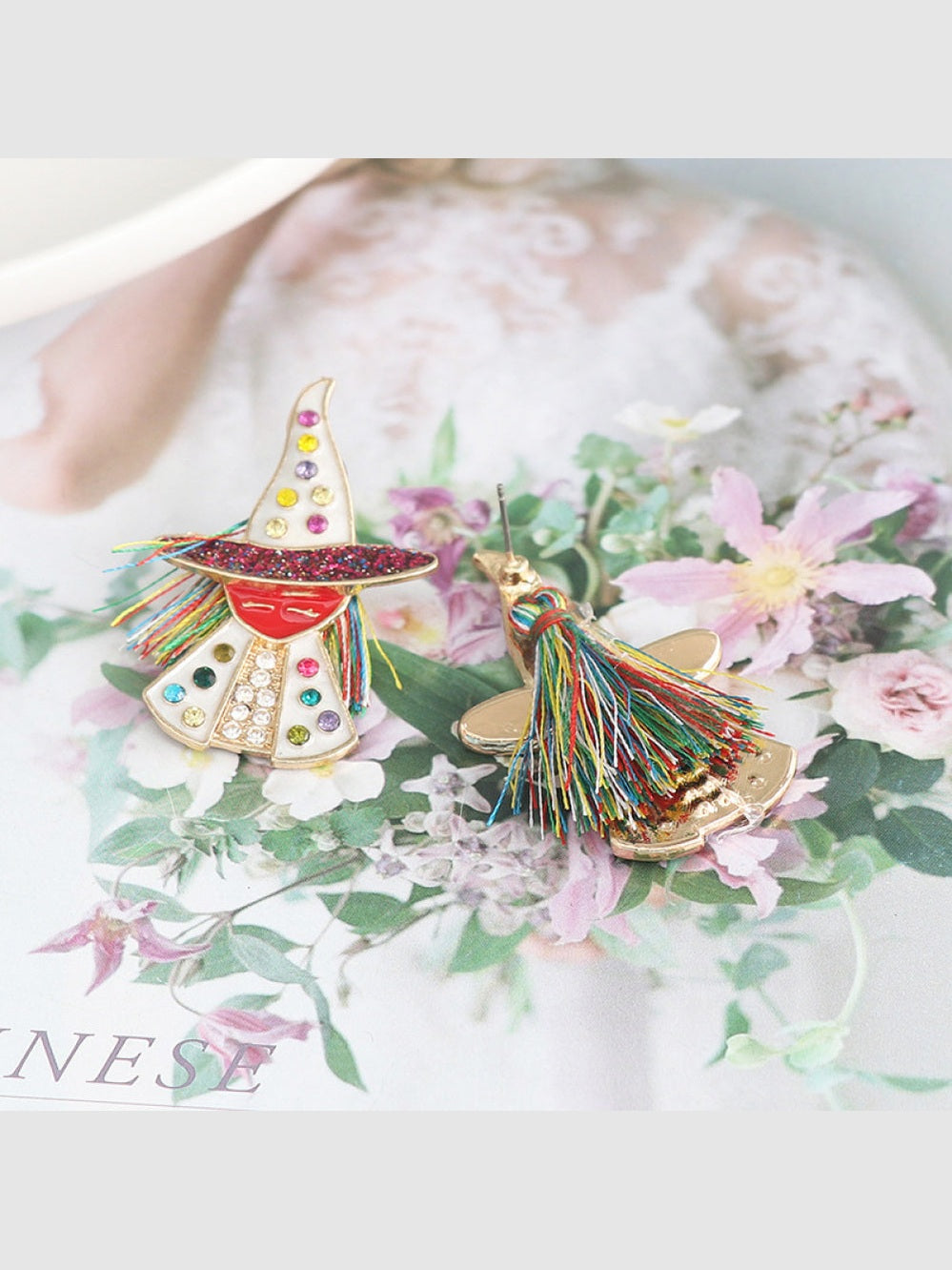 Witch Rhinestone Alloy Earrings Trendsi