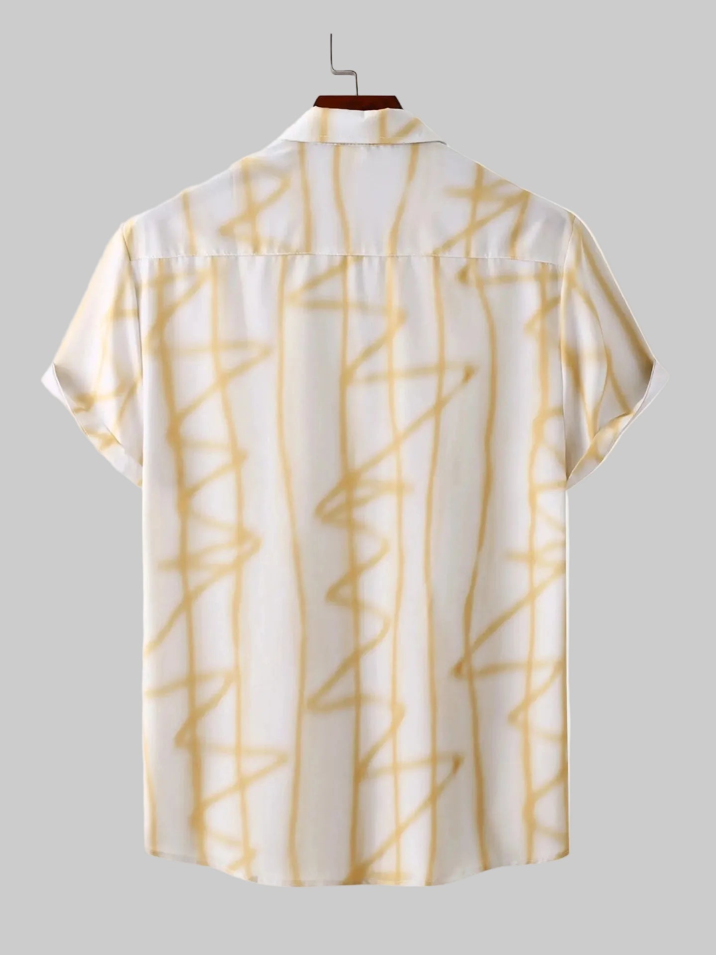 Men's Plus Size Abstract Lines Print Short Sleeve Summer Casual Shirt nicholesgifts