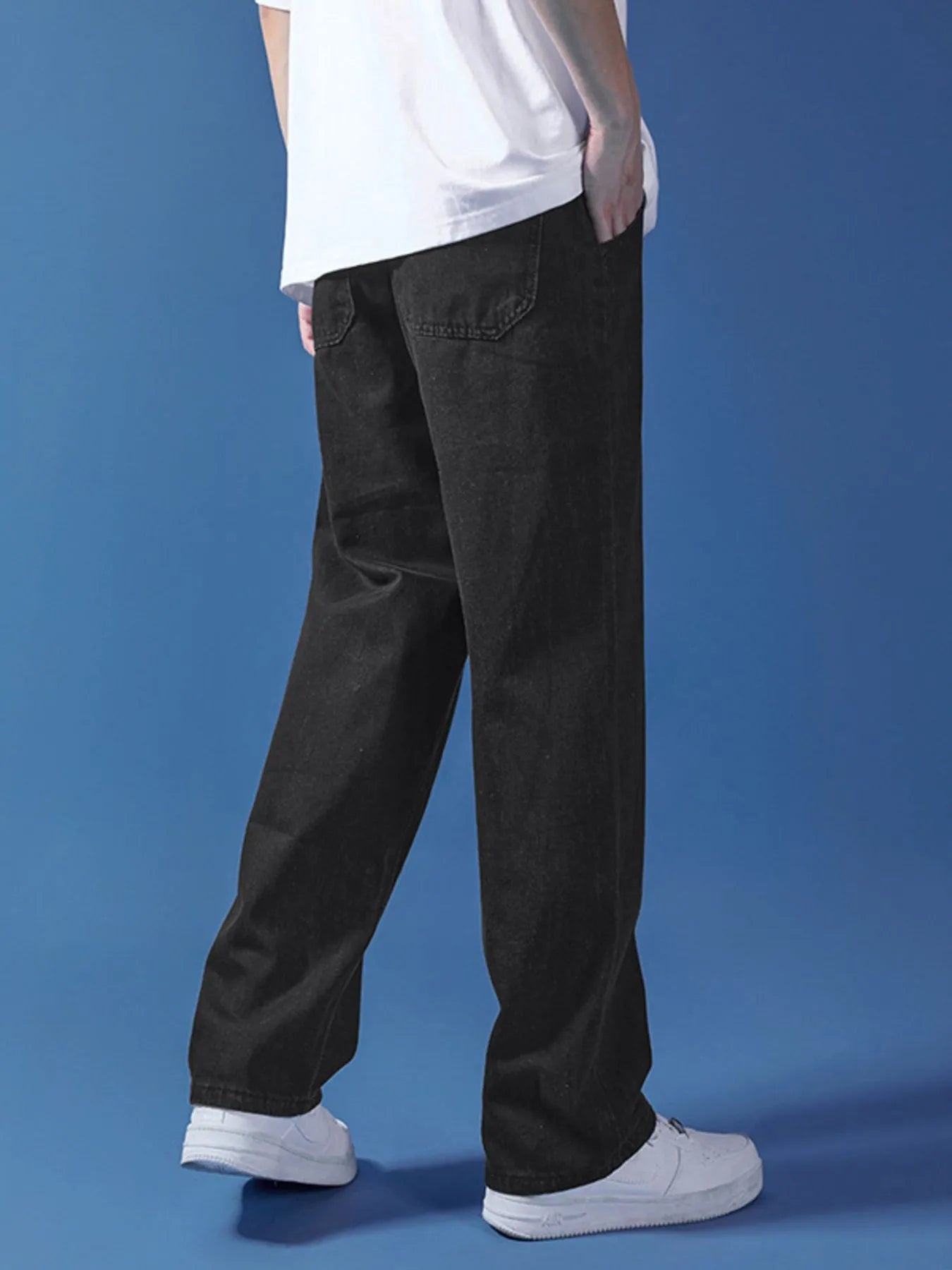 Men's Full Size Drawstring Relaxed Fit Jeans Plus Size