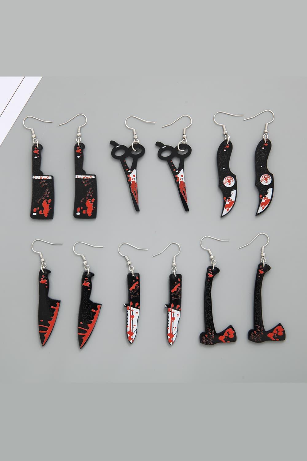 Women Bloody Horror Halloween Drop Earrings NicholesGifts