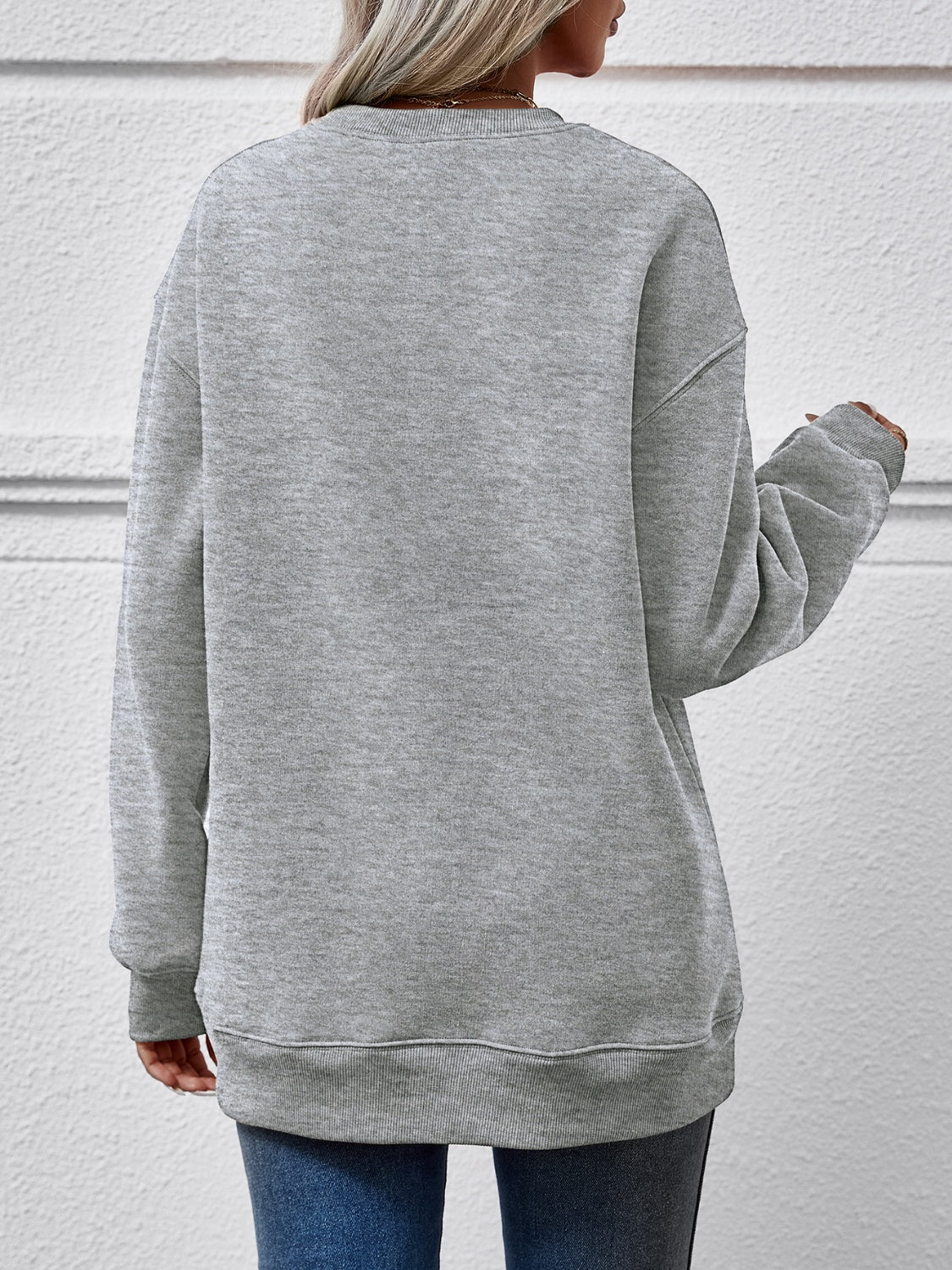 Christmas Tree Graphic Round Neck Sweatshirt NicholesGifts