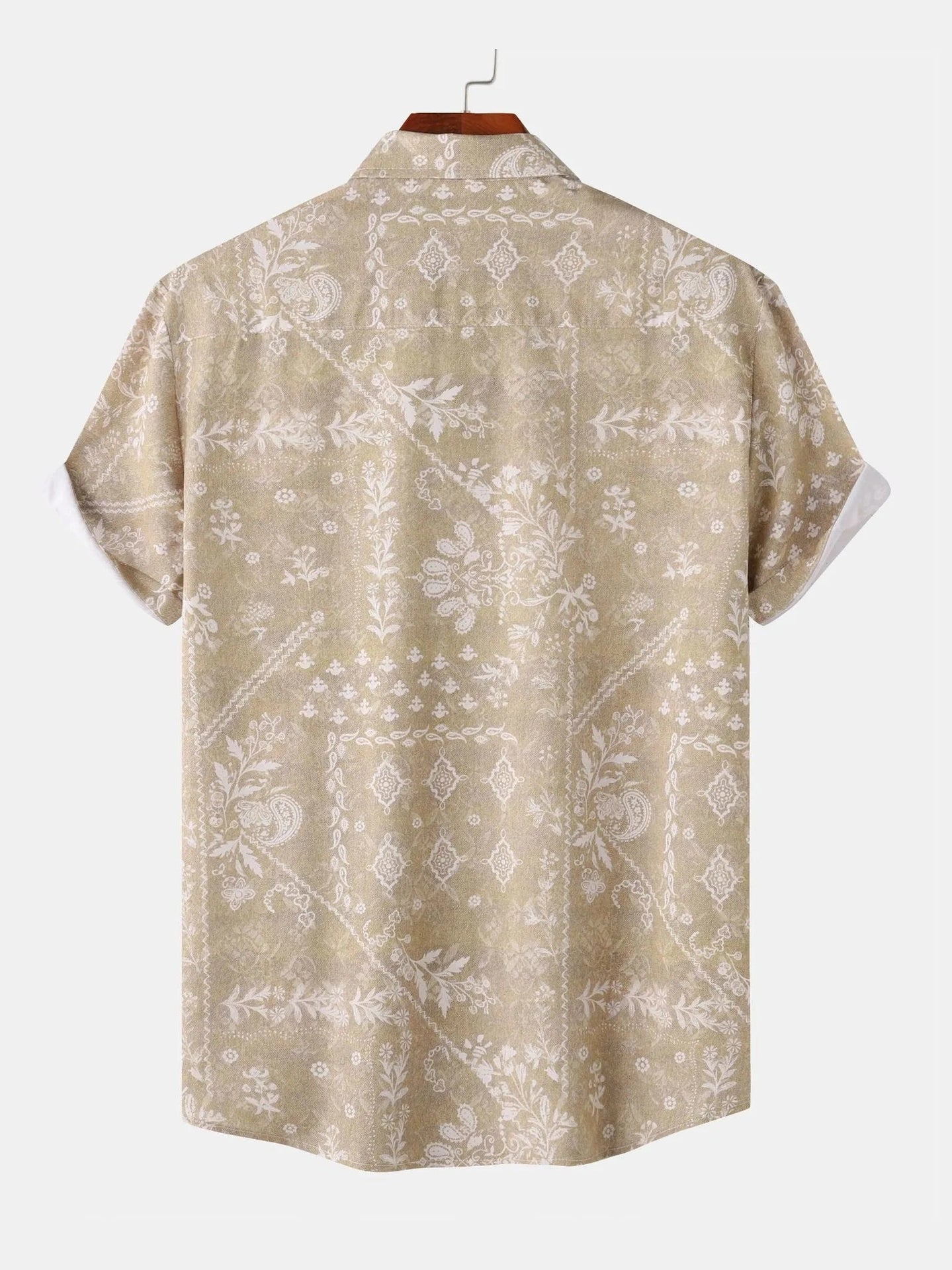 Men's Printed Short Sleeve Button-Up Shirt Trendsi