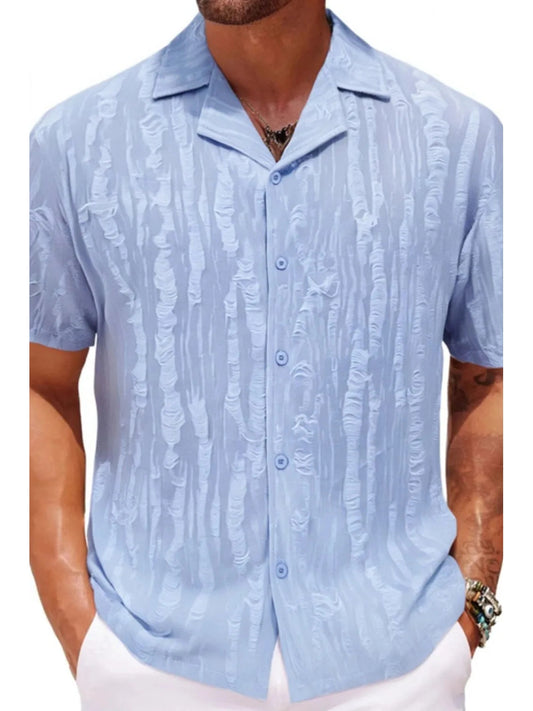 Men's Plus Size Collared Neck Short Sleeve Shirt NicholesGifts