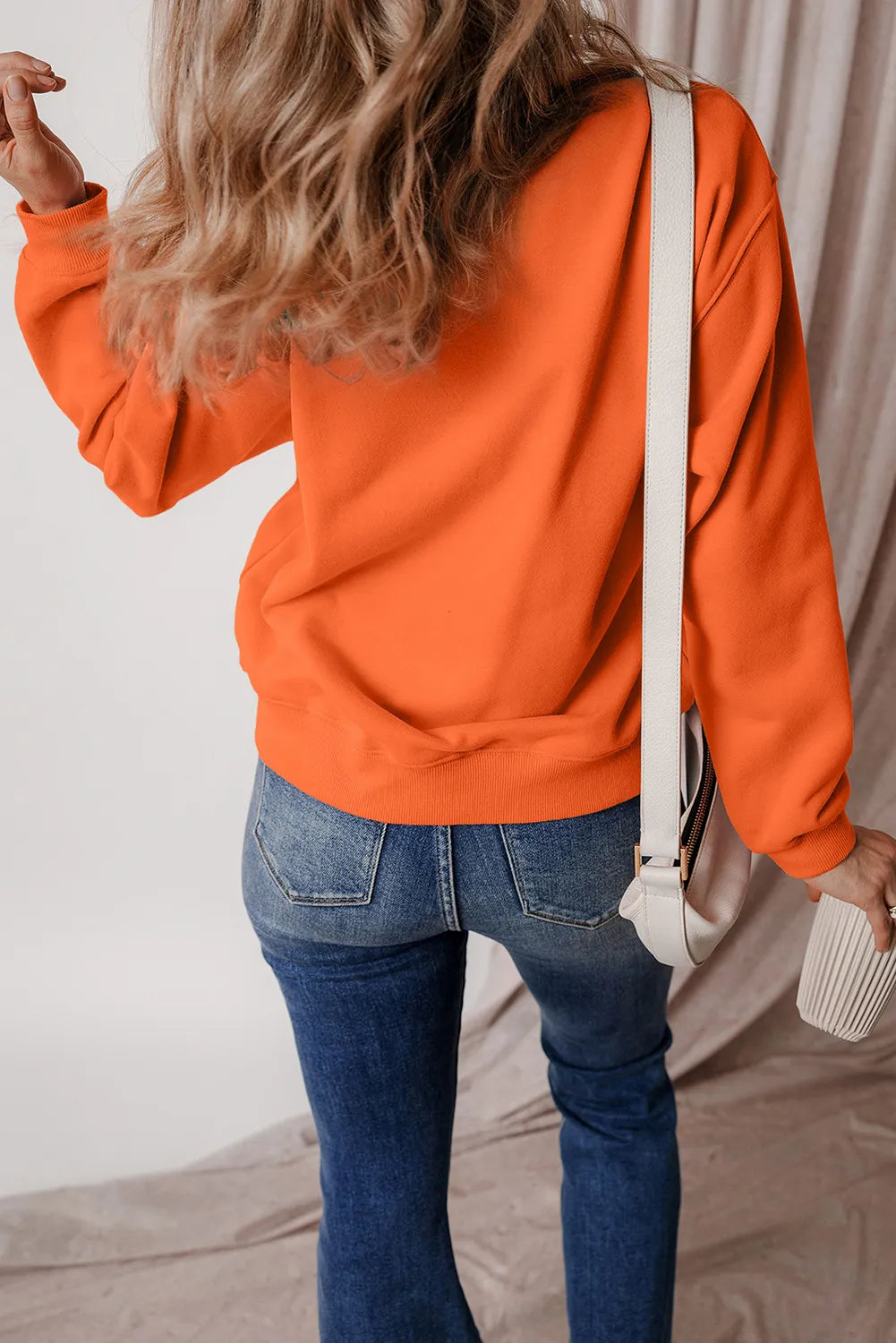 Letter Round Neck Long Sleeve Sweatshirt Trendsi