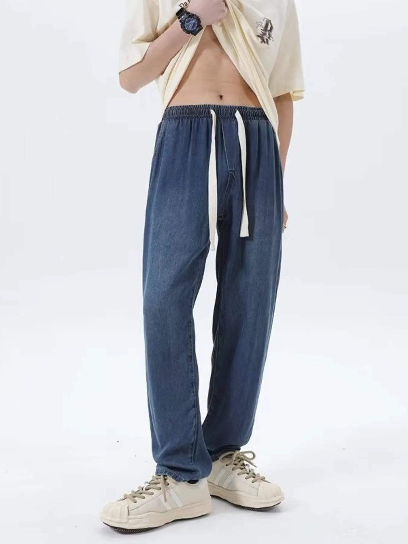 Men's Washed Straight Jeans