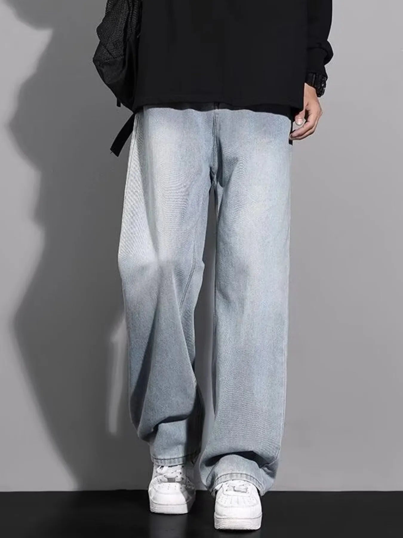 Men's Full Size Wide Leg Jeans Plus Size Trendsi