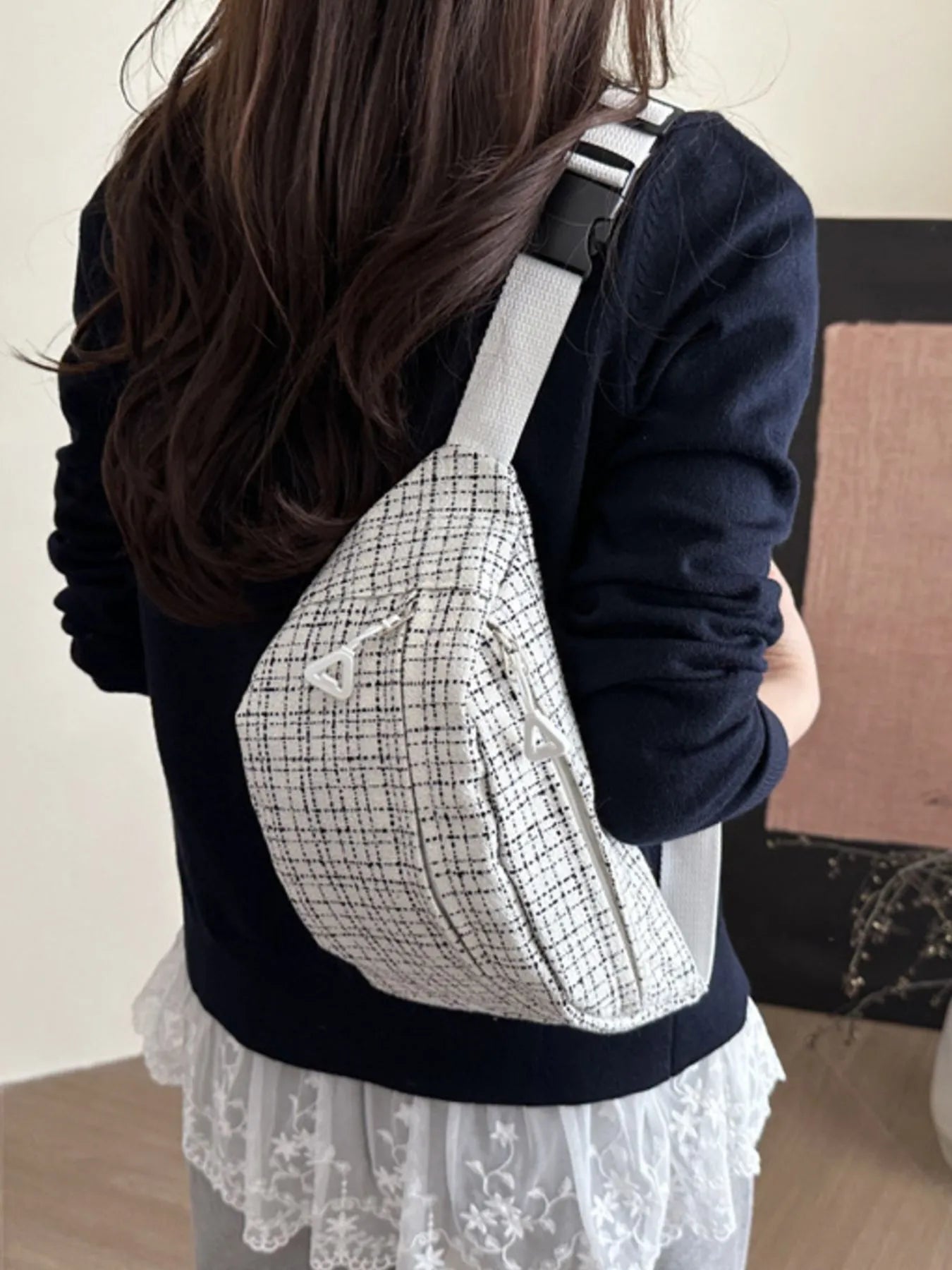 Plaid Pattern Crossbody Bag Trendsi