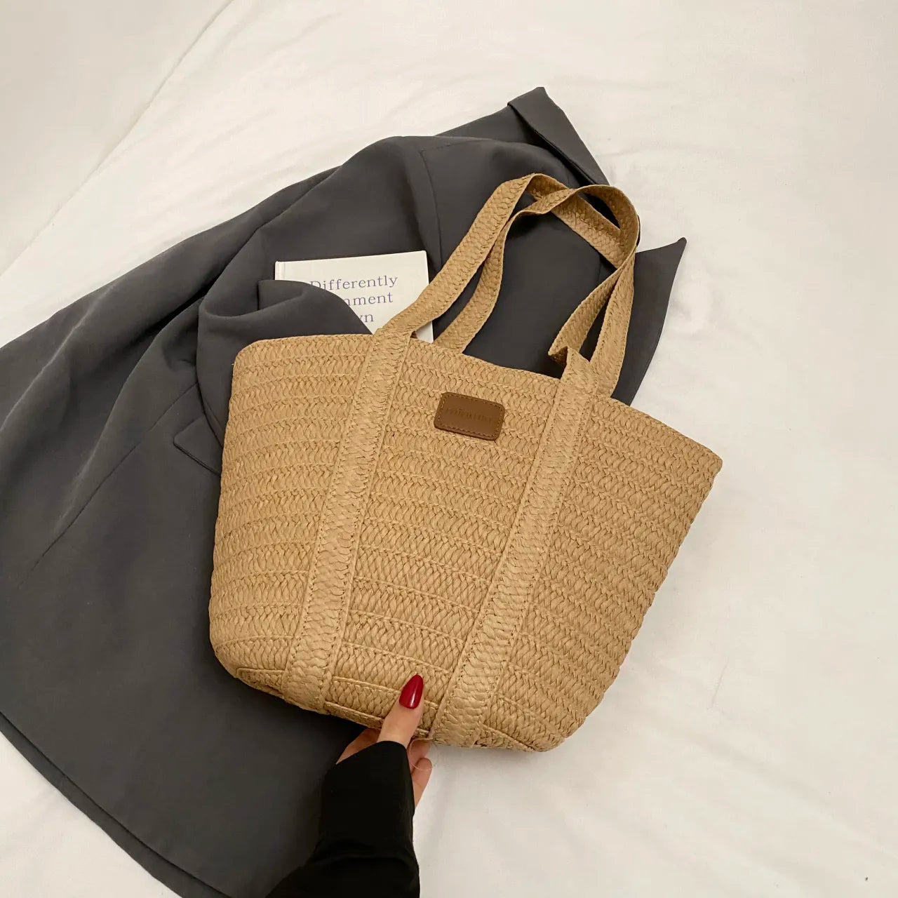 Woven Straw Beach Tote Bag Trendsi